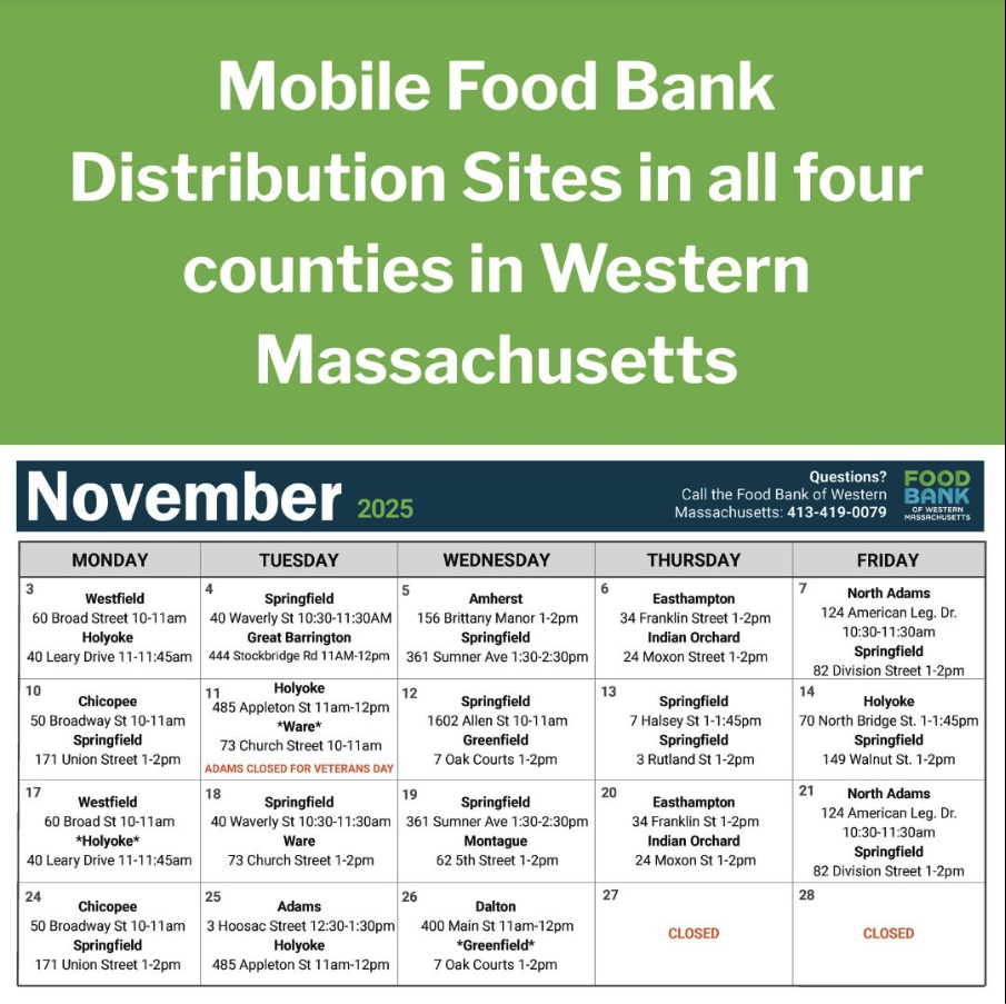 Mobile Food Bank Calendar